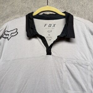 Fox Airline Trudri Performance Polo Shirt Gray Short Sleeve Mens XL Motocross